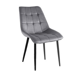 Velvet chair (gray) / black legs