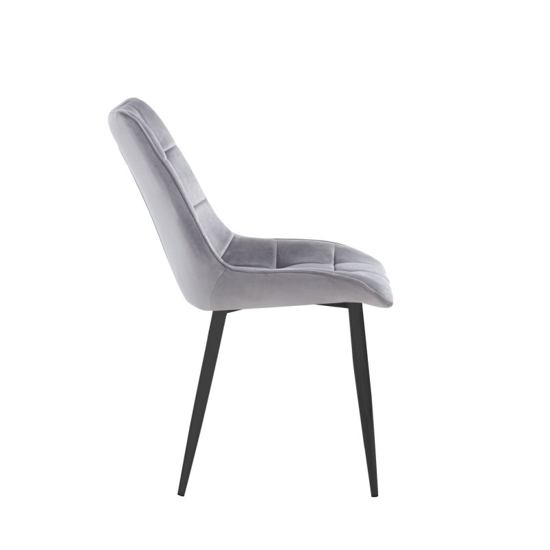 Velvet chair (gray) / black legs