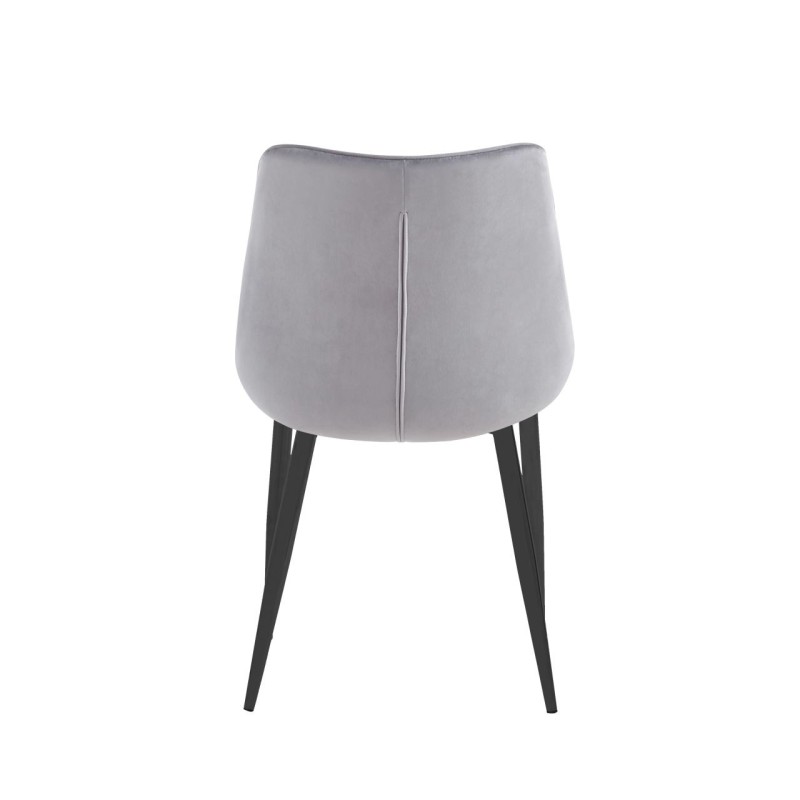 Silla de terciopelo (gris) / patas negras