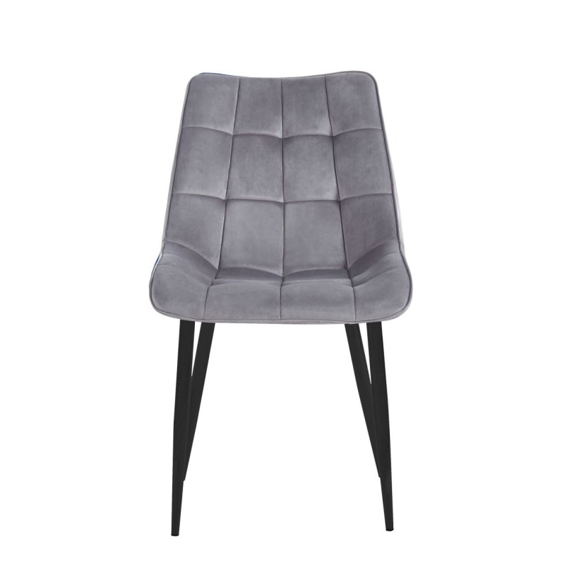 Velvet chair (gray) / black legs