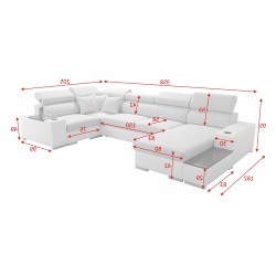 Ecksofa U Napoli IV Maxi mit Schlaffunktion - Luxus und Komfort in Ihrem Wohnzimmer