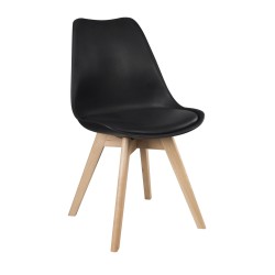 Chair (black) (1 pack of 4 pieces)