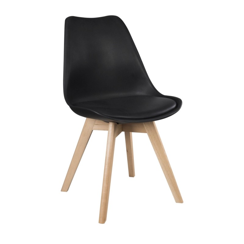 Chair (black) (1 pack of 4 pieces)