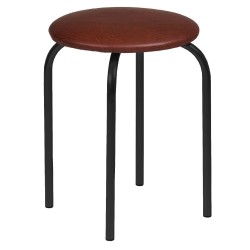 Stool (dark brown) - black frame