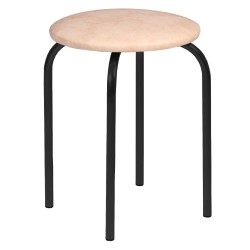 Stool (beige) - black frame