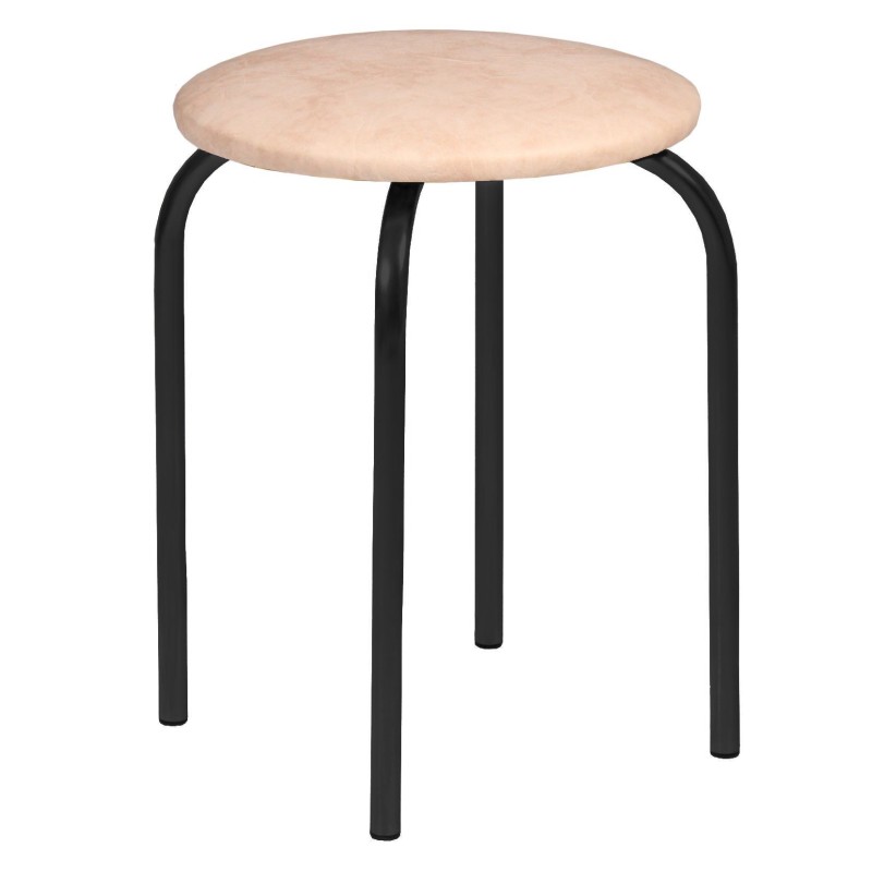 Taboret (beż) - czarny stelaż