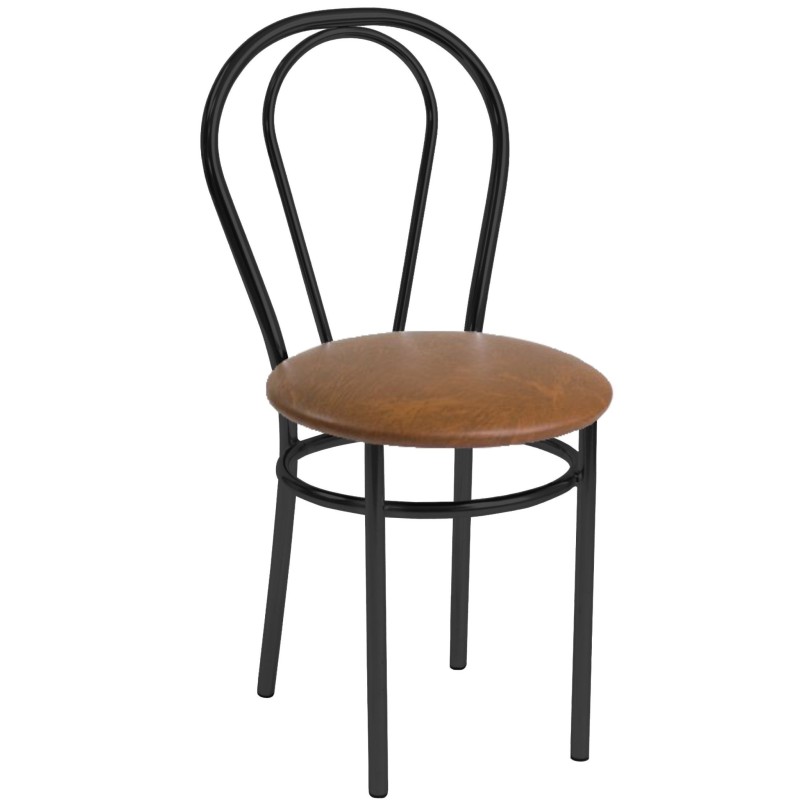 Chair (light brown) - black frame