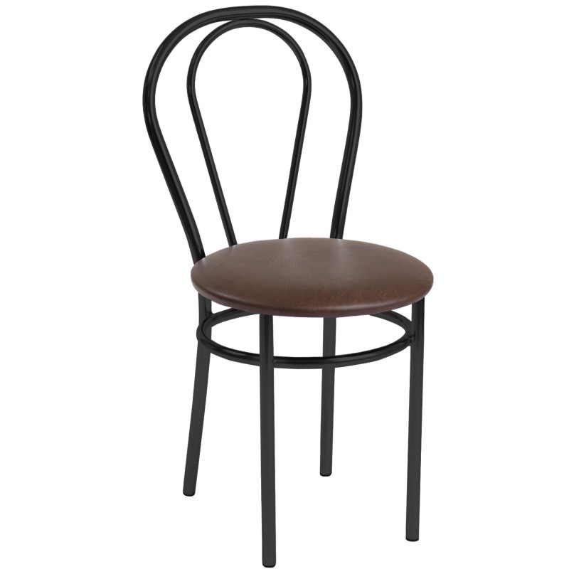 Chair (dark brown) - black frame