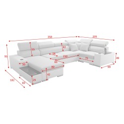 Ecksofa U Napoli IV Maxi mit Schlaffunktion - Luxus und Komfort in Ihrem Wohnzimmer