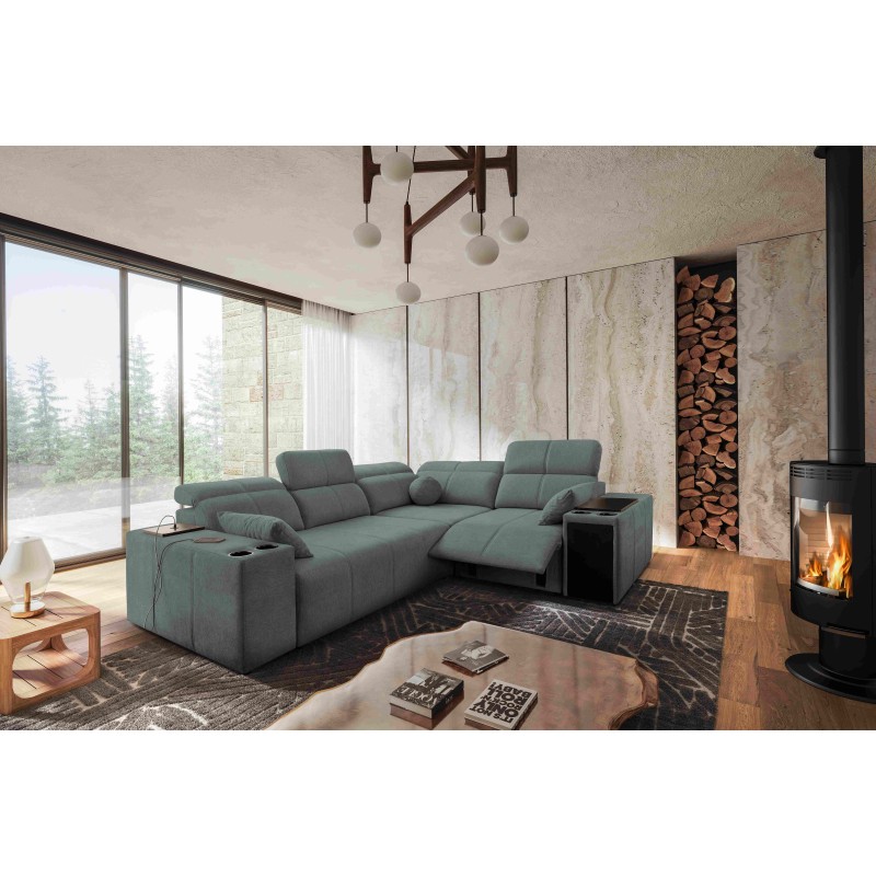 Ecksofa Milano II Mix mit Schlaffunktion und Relaxfunktion, Geflecht, Verita 88