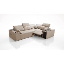 Milano II Mix Corner Sofa with Sleeping and Relax Function, Weave, Verita 88