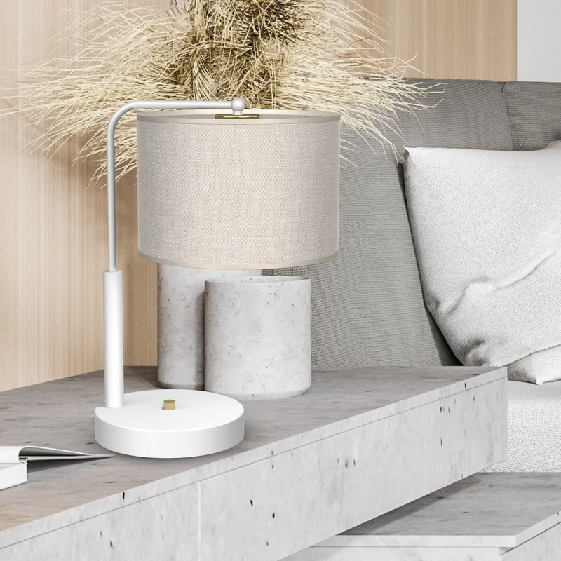 LINO Desk Lamp WHITE / LINEN 1xE27