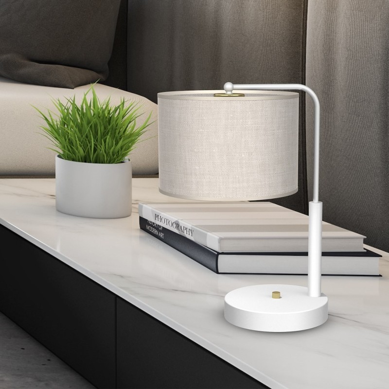 LINO Desk Lamp WHITE / LINEN 1xE27