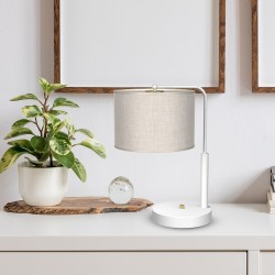 LINO Desk Lamp WHITE / LINEN 1xE27