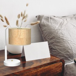 Lámpara de escritorio Cork 1xE27 Blanco / Corcho