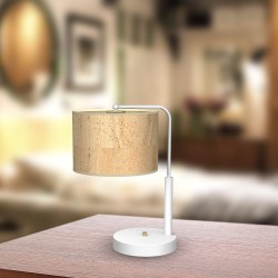 Cork Desk Lamp 1xE27 White / Cork
