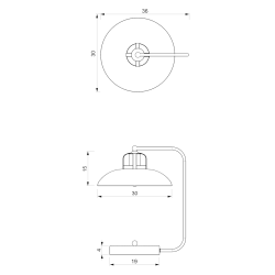 Lampka biurkowa Felix 1xE27 Biały/Złoty