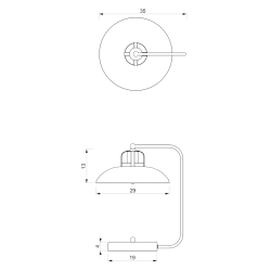 Lampka biurkowa FELIX NAVY BLUE/GOLD 1xE27
