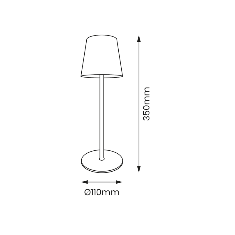 Desk Lamp Virgin 3W 3CCT IP44 Battery
