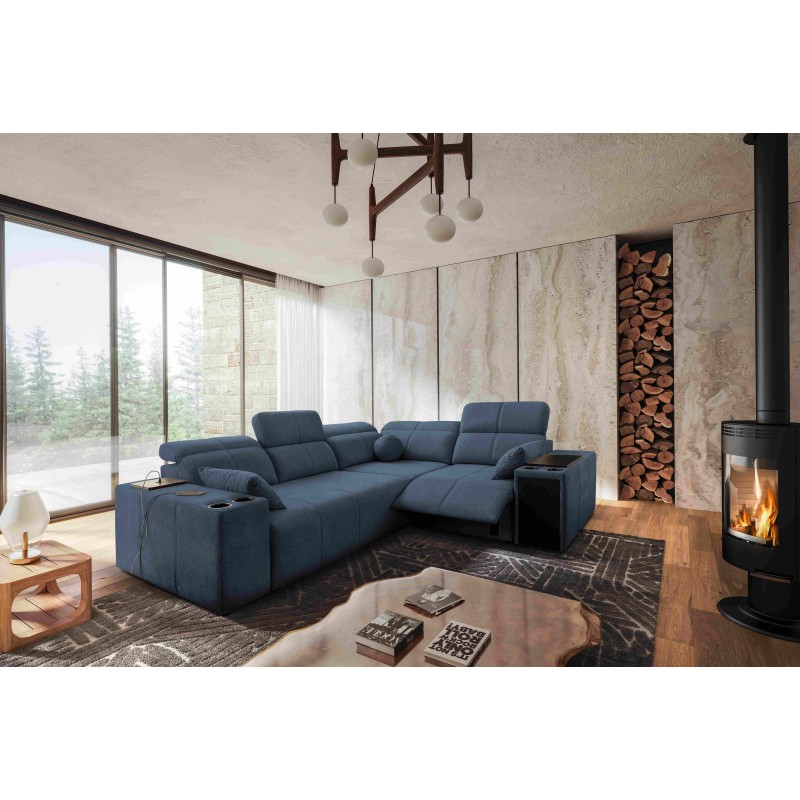 Milano II Mix corner sofa with sleeping and relaxation function, Plecionka, Verita 76