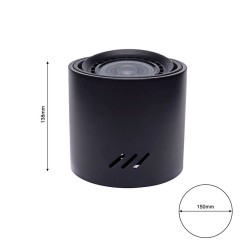 DECKENLAMPE TUBO BLACK 1xAR111 (OHNE GLÜHBIRNE)