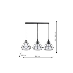 TRIANGOLO Hanging Lamp 3xE27
