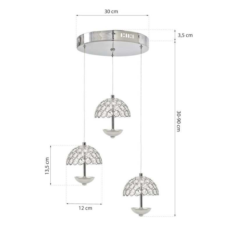 LAMPA WISZĄCA VENUS 3x5W LED
