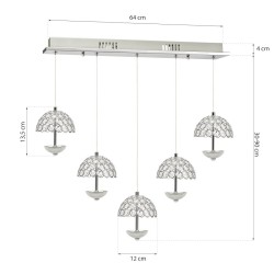 LÁMPARA COLGANTE VENUS 5x5W LED