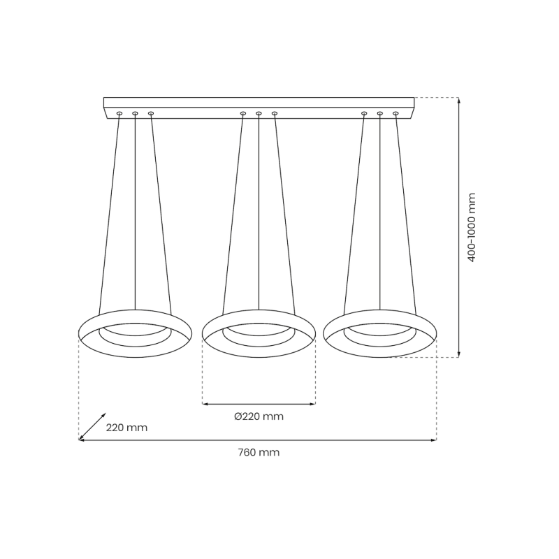 LAMPA WISZĄCA RONDO NERO 36W LED