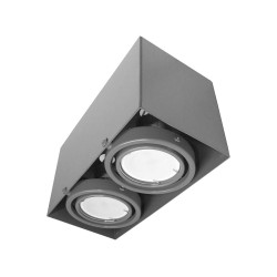 DECKENLAMPE BLOCCO GRAU 2x7W GU10 LED