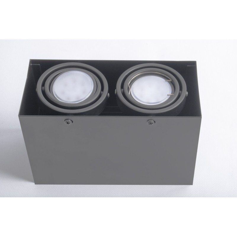 DECKENLAMPE BLOCCO GRAU 2x7W GU10 LED