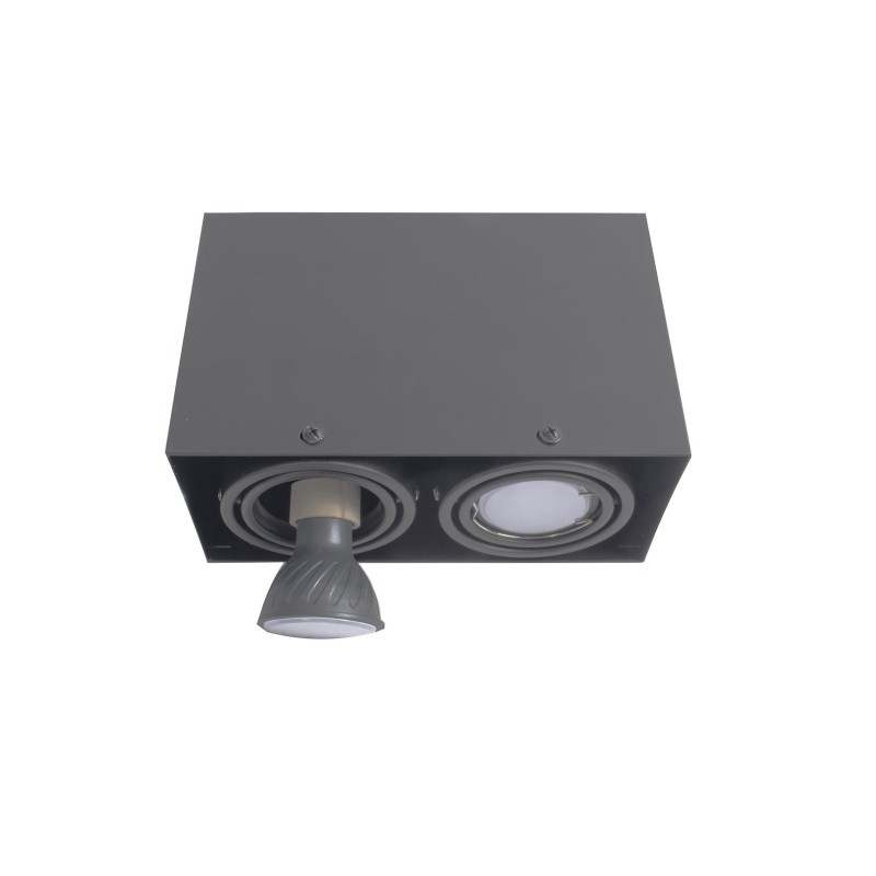 LÁMPARA DE TECHO BLOCCO GRIS 2x7W GU10 LED