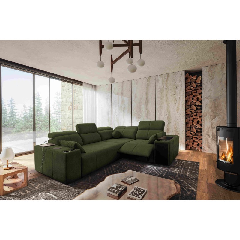 Ecksofa Milano II Mix mit Schlaffunktion und Relaxfunktion Plecionka, Verita 39