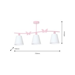 Chandelier ALICE PINK 3xE14