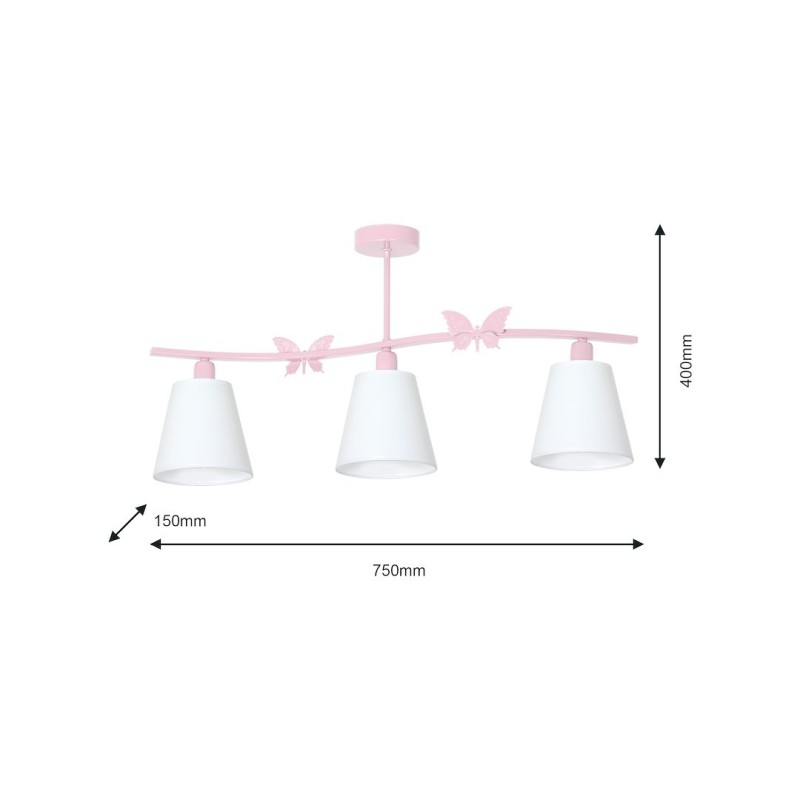 Chandelier ALICE PINK 3xE14