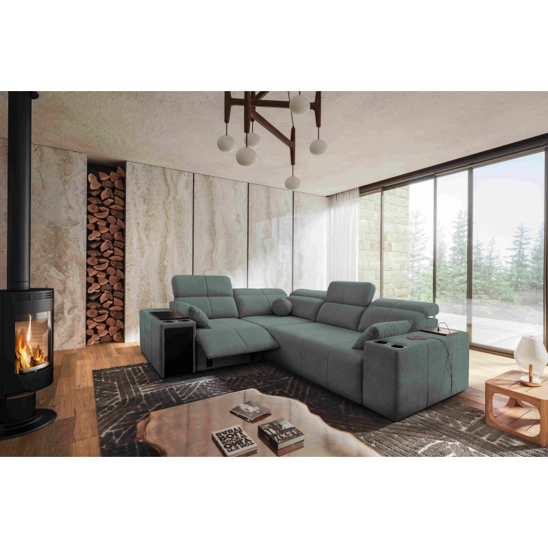 Ecksofa Milano II Mix mit Schlaffunktion und Relaxfunktion, Geflecht, Verita 88