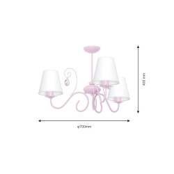 Kronleuchter SARA PINK 3xE14