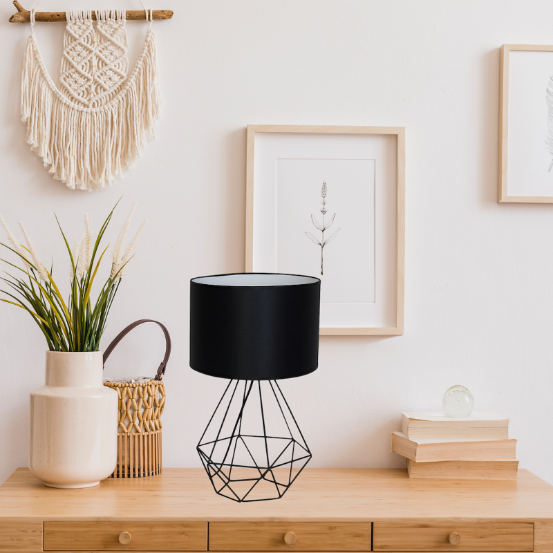 Nachttischlampe BASKET BLACK 1xE27