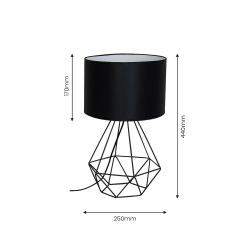 BASKET BLACK night lamp 1xE27