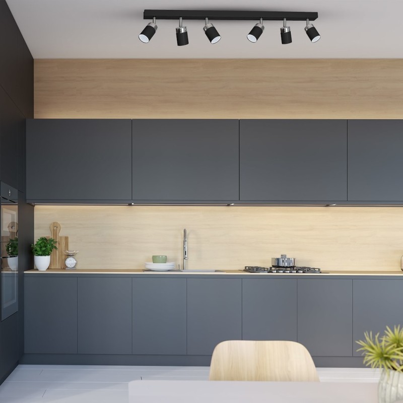 Ceiling lamp JOKER BLACK/CHROME 6xGU10