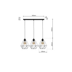 BASKET BLACK Pendant Lamp 3xE27