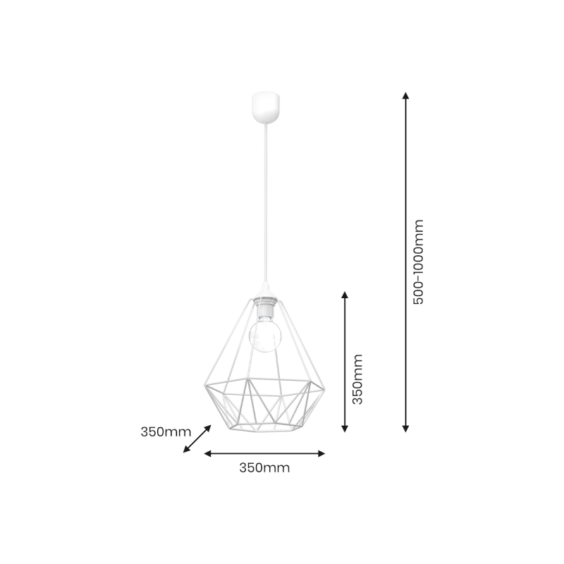 BASKET WHITE Hanging Lamp 1xE27