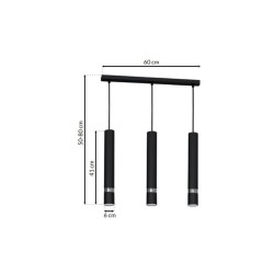 JOKER BLACK/CHROME Hanging Lamp 3xGU10