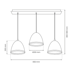 STUDIO WHITE Pendant Lamp 3xE27