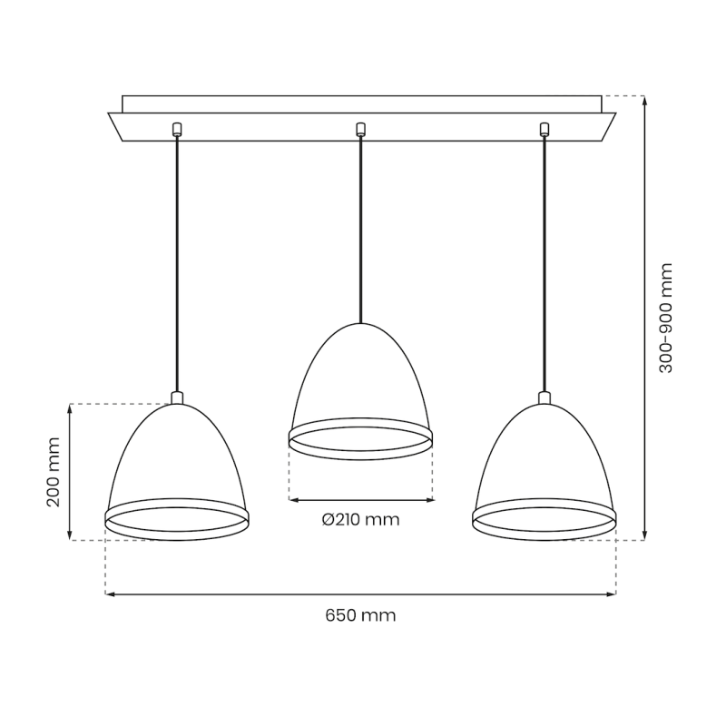 STUDIO WHITE Pendant Lamp 3xE27