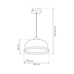 Lámpara colgante STUDIO WHITE 1xE27