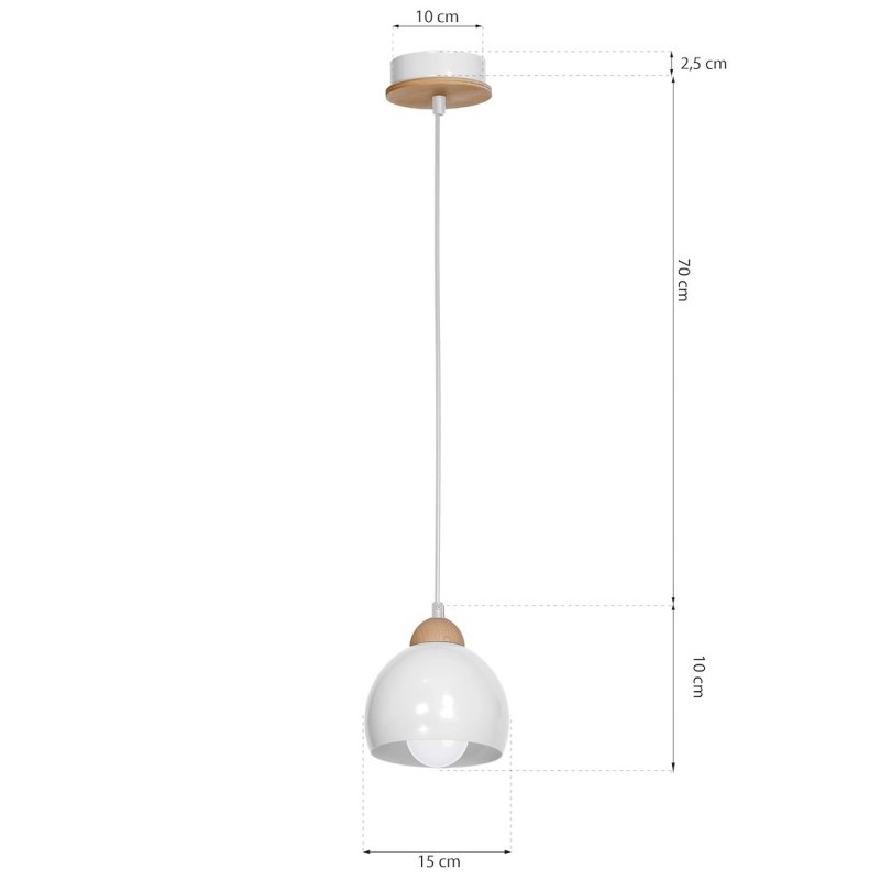 DAMA WHITE Hanging Lamp 1xE27
