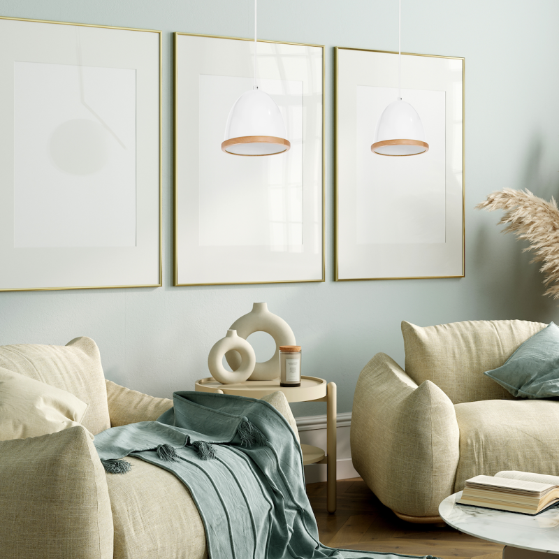 Lámpara colgante STUDIO WHITE 1xE27