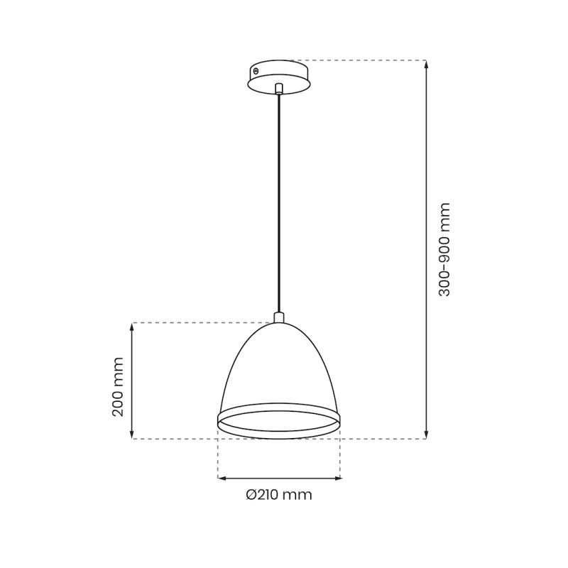 STUDIO WHITE Hanging Lamp 1xE27