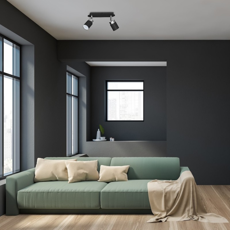 JOKER BLACK/CHROME Ceiling Lamp 2xGU10